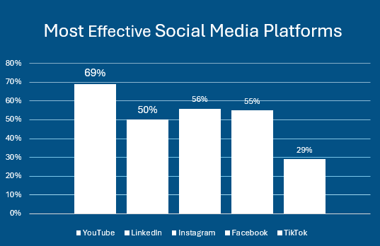Most effective social media marketing platforms chart
